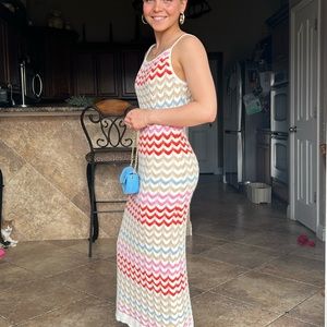 Colorful Chevron Maxi Dress